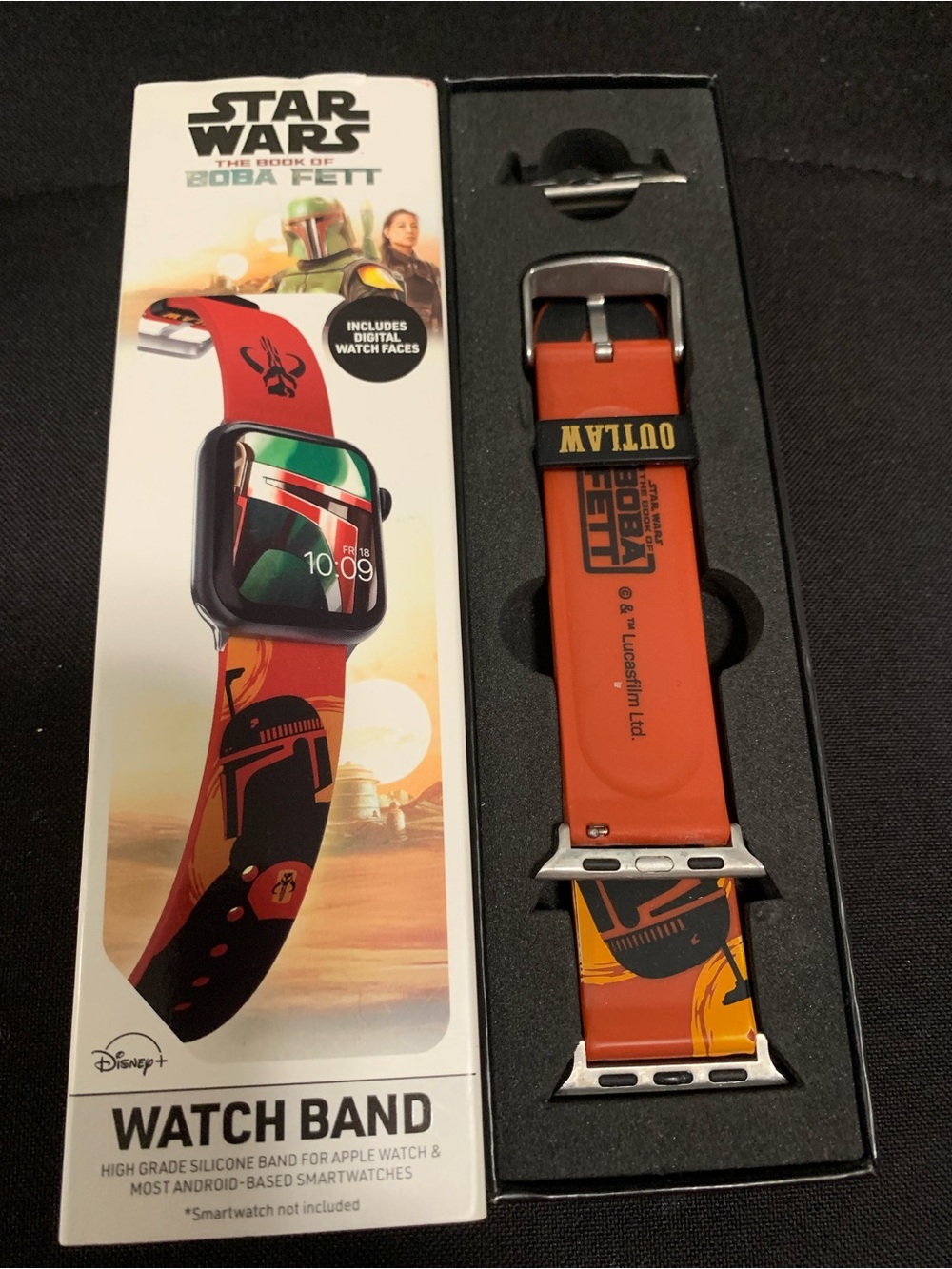 Star Wars Boba Fett Orange and Yellow Silicone Watch Band for Apple Watch